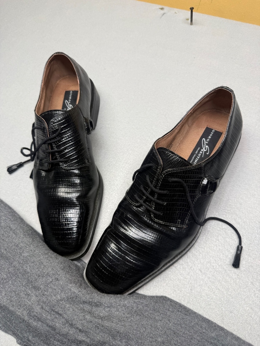 Giorgio Brutini Black Leather Dress Shoes Men's 11M